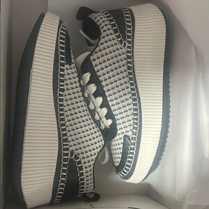 Black and White Platform Sneakers